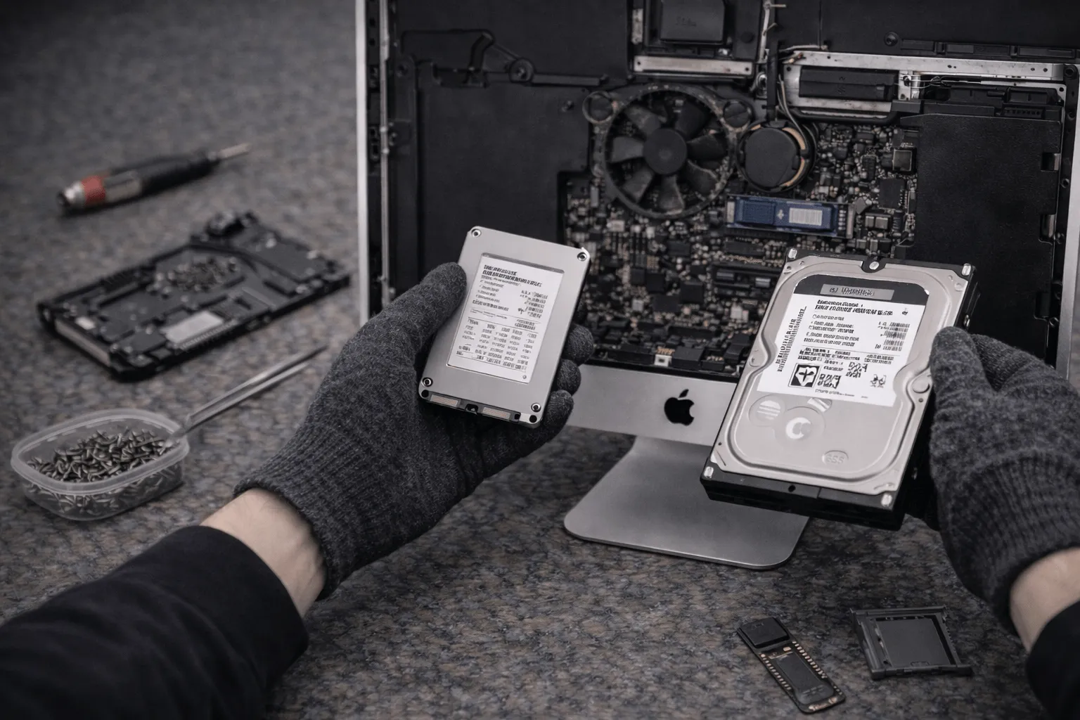 Замена жесткого диска iMac