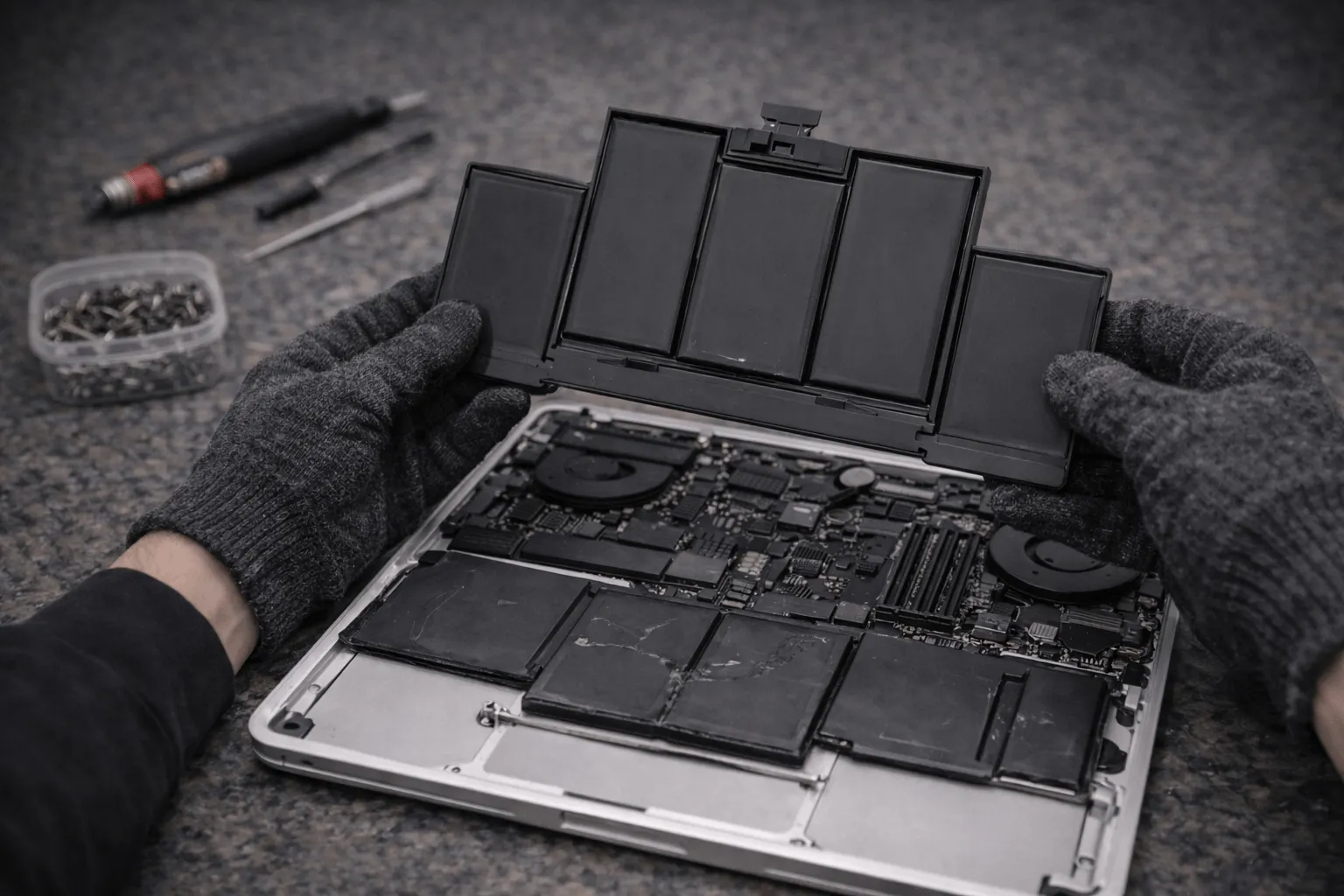 Замена аккумулятора MacBook