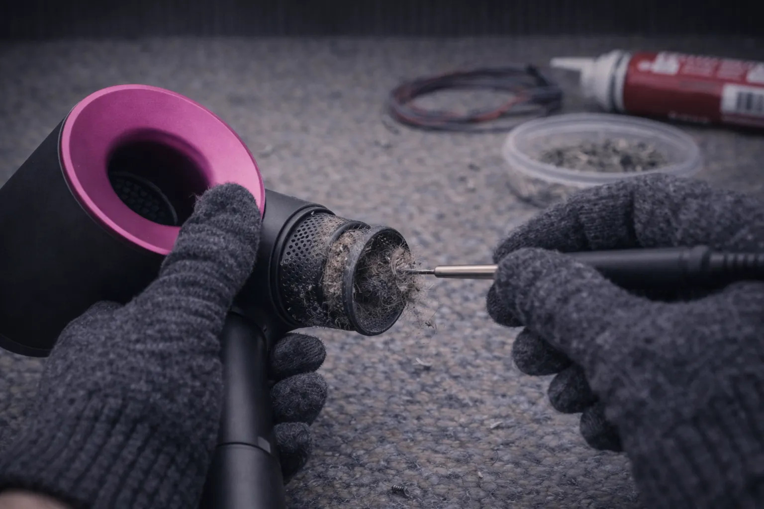 Чистка воздуховодов и восстановление потока воздуха фена Dyson
