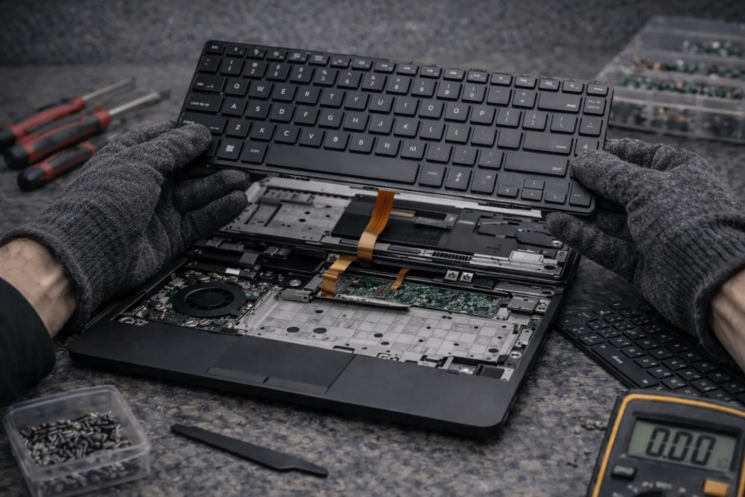 Замена клавиатуры ноутбука