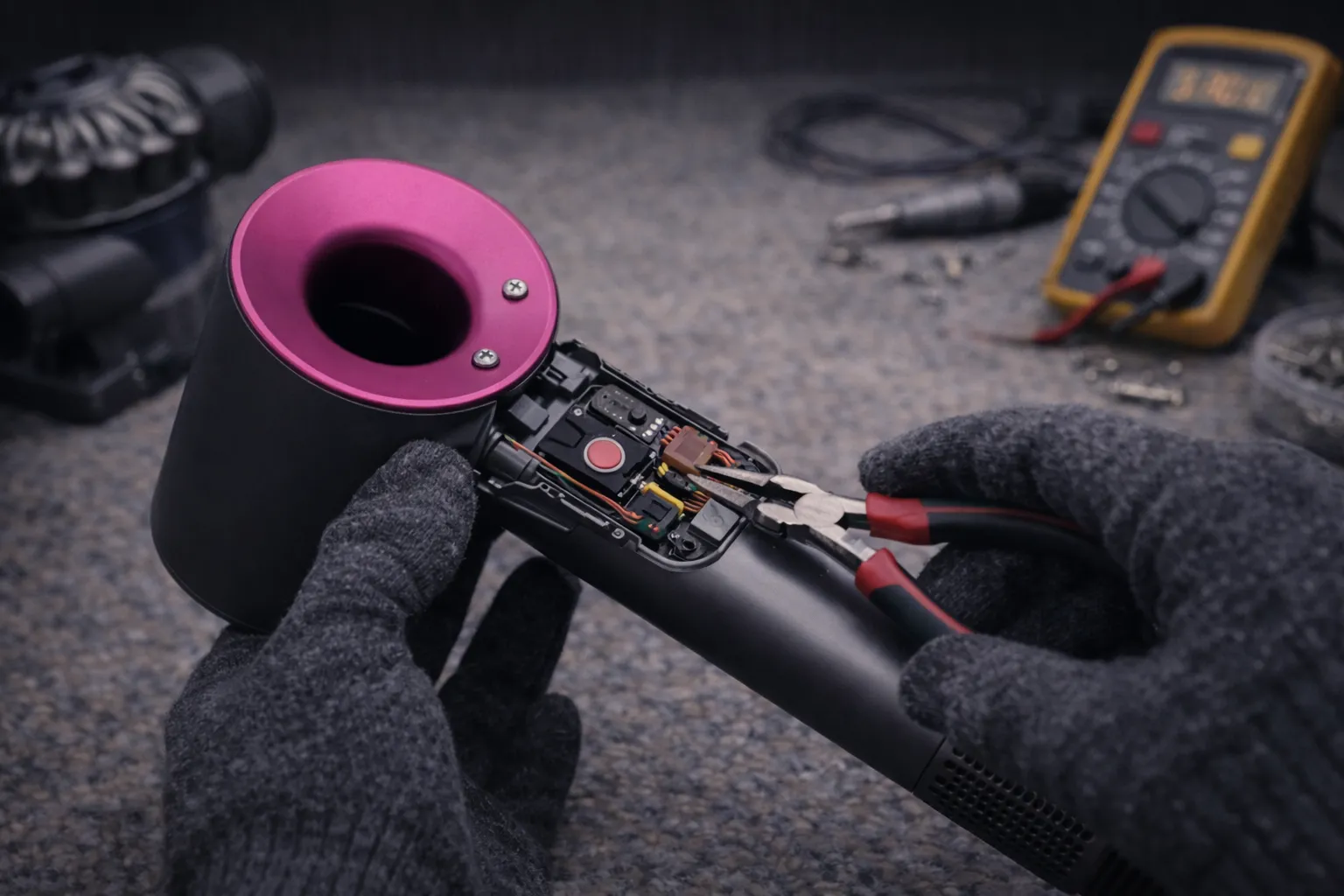 Ремонт кнопок и переключателей фена Dyson