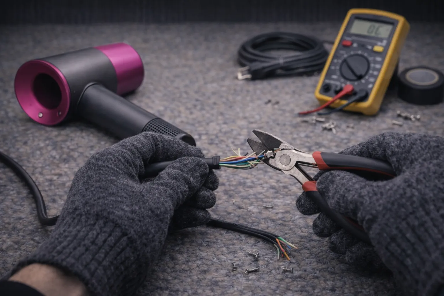 Замена кабеля питания фена Dyson